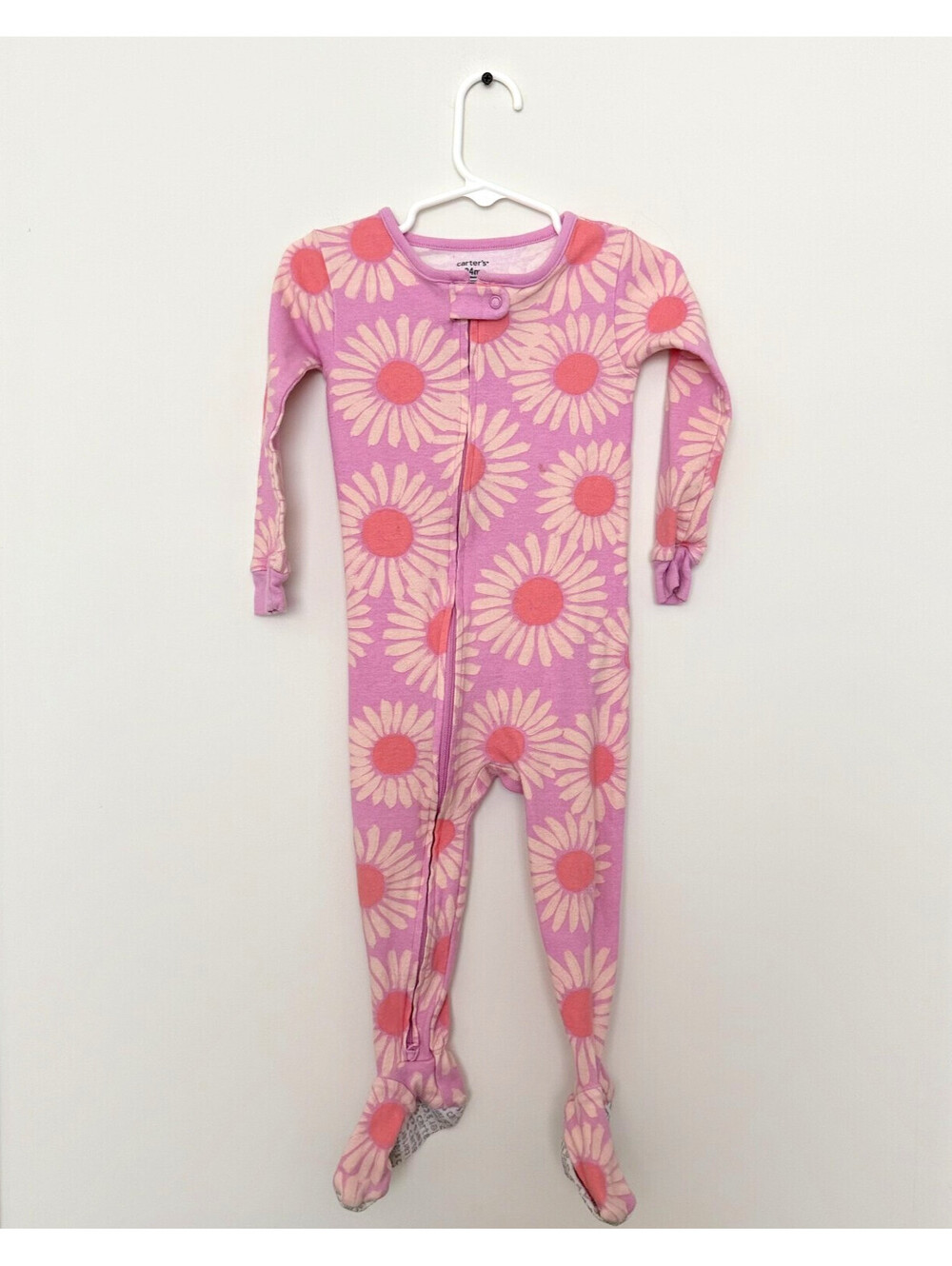 Carter's Baby Girl Daisy Footed Pajamas 24M